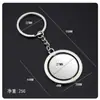 Artículos en stock Metal Doblecara Llave Giratoria Llavero Fabricación Aniversario Empresa Estudiante Escolar Logotipo Patrón de Impresión Colgante Regalo