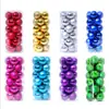 Bolas de Navidad 24 Piezas 3cm4cm6cm8cm Barril Bolas de Colores Bolas de Plástico Galvanizado Decoraciones para Árbol de Navidad Venta al por Mayor