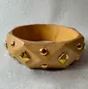 Yongge Accesorios Pulsera de Madera con Remaches Geométricos Estilo Europeo y Americano Moda Retro Personalidad Rombo Pulsera Adorno para la Muñeca