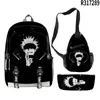 Mochila Escolar Anime 3D Nova Transfronteiriça, Mochila, Estojo, Bolsa de Ombro, Três Peças