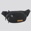 Riñonera de lona 568 con salida para cable de auriculares, bolsa de almacenamiento de gran capacidad con cremallera, bolso cruzado casual unisex, hecho a medida