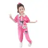 Conjunto Esportivo para Meninas Verão 2025 Novo Estilo Bebê Menina Verão Fashion Menininha Desenho Animado Conjunto de Duas Peças