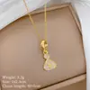 [Acero de Titanio] Collar de Calabaza 'Hazte Rico al Instante' con Estilo Cortesano, Collar de Diamantes Completos de Lujo para Mujer, Cadena Versátil para Clavícula, Cadena de Acero de Titanio