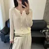 Cardigã Feminino 2026 Novo Estilo Início da Primavera Tricô Fino Jaqueta Manga Longa Super Bonito Design Moderno Top