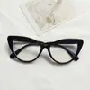 Nuevo Estilo Spice Girl Retro Marco Negro Ojo de Gato Gafas para Miopía de Mujer ins Cara Redonda Artefacto Liso Yujie Personalizadas Gafas Planas