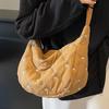 Bolsa Acolchoada de Algodão com Laço Outono e Inverno 2026 Leve Casual Bolsa Bolinho Bolsa de Ombro Único Transversal Bolsa Tote para o Dia a Dia para Mulheres