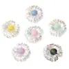 Cuentas de margarita de doble cara de 25 mm en color transparente, cuentas de flor de acrílico chapado, cuentas sueltas para cadena de teléfono móvil DIY