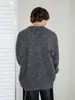 Suéter MRCYC de tricô de mohair masculino, outono, estilo coreano, moderno, casual, gola redonda, modelagem solta
