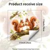 Xinuo JDT-A731 Esquilo em Aquarela Bolota Adesivo de Vidro Autoadesivo Impermeável e à Prova de Óleo para Decoração de Janela de Cozinha de Teto a Chão
