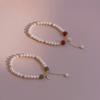 Pulseira da Sorte de Pérola de Água Doce Sintética Feminina Moda Distinta Pulseira de Esmeralda Estilo Coreano Moda Ágata Vermelha Pulseira Simples