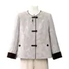 Nueva chaqueta corta de mujer estilo chino, elegante y versátil, con un toque de diseño inspirado en Chanel, adecuada para mujeres de mediana edad y mayores, chaqueta de cuello redondo