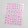 Adesivos para Nail Art Estrelas Tortas Douradas e Prateadas Preto e Branco Coloridas Estrelas de Cinco Pontas 3D com Adesivos Decalques Decorações de Unhas