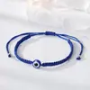 Joias Mais Vendidas Transfronteiriças Pulseira Olho do Diabo Olho Azul Olho do Diabo Tecido à Mão Pulseira com Nó Ajustável Pronta para Venda