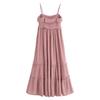 Ropa de Mujer para Comercio Exterior de Aliexpress Estilo Europeo y Americano Transfronterizo Zr Punto Nuevo Vestido de Longitud Media con Volantes