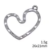 Colgante de Corazón Hueco Martillado Multicolor de 26x21 mm 1.5 g Accesorios de Exportación Al por Mayor
