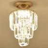 Lâmpadas de luxo leve estilo europeu lâmpada de cristal para entrada barra de LED bicolor lâmpada de parede de fundo lâmpada de corredor lustre de três cores