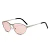 Gafas de Sol Ojo de Gato para Mujer 2026 Estilo Nuevo Gafas de Metal con Acabado de Alta Gama, Lentes Azul Claro, Gafas Estilo Tech Futurista Y2K