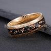 Comercio exterior nuevo oro rosa oro eléctrico corrosión acero caballo martillo anillo de acero inoxidable de 8 mm anillo de boda retro para hombre
