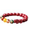 Pulsera de cinabrio real seis palabras palabras verdaderas tres seis zodiaco ágata cinco direcciones dios de la riqueza pulsera púrpura oro 108 adornos multicírculo