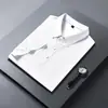 Camisa Polo Masculina Sem Costura de Seda Gelada de Verão, Camiseta Leve Business Cool para o Pai, Cor Sólida, Gola Polo, Secagem Rápida, Casual de Manga Curta