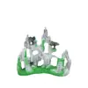 Acuario paisajismo decoración de rocalla artificial con plantas acuáticas, piedra de dragón verde simulada gris, adornos de cueva escondite, juego completo