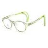 Marco Redondo Gafas para Niños con Filtro de Luz Azul Marco Suave Tr90 Gafas de Estudiante Espejo Plano Marco Antideslizante para Actividades 5442