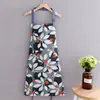 Delantal de Lona Nuevo de Verano para Mujer Transpirable Cocina Cocinar Hogar Delgado Moda Adulto Estilo Japonés Resistente al Aceite Trabajo