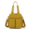 Bolso de lona multi-bolsillos estilo japonés y coreano para mujer, gran capacidad, para exteriores, de un solo hombro, cruzado, bolso de mano, casual, versátil, bolso tote, grande