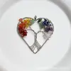 Joyería de comercio exterior piedra natural cristal piedra de colores grava árbol de la vida colgante estrella de seis puntas colorida Yu humanoide collar