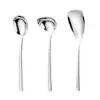 Cuchara para Servir Arroz de Acero Inoxidable 304 para Uso Doméstico, Espátula para Dividir Alimentos, Cuchara para Sopa de Buffet, Cuchara Larga para Servir Alimentos con Textura Martillada para Restaurante