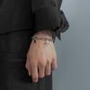 Pulsera de Piedra Negra Starburst para Hombre, Acero de Titanio, No se Desvanece, Venta Directa del Fabricante, Popular en Japón y Corea, Joyería Minimalista, Estilo Genial