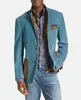 Blazer de comercio exterior a medida de un solo botón con dos botones y bolsillo grande para hombre, chaqueta de traje casual a cuadros de corte ajustado