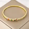 Distrito de Lu Pulseira de Cobre Colorida com Zircônia Inlaid Cruzada Feminina Estilo Ins Nicho Europeu e Americano Pulseira de Design Avançado Atacado