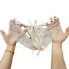 Calientes y Picantes~ Nuevo Estilo de Encaje Sexy con Forma de Campana, Calzones Transparentes con Abertura en la Entrepierna, Bajos con Diseño Hueco Tentador para Mujer