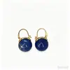 Brincos de Fivela de Prata Esterlina S925 Lápis Lazúli Natural Moda de Alto Padrão Azuis Ornamentos de Orelha Ganchos de Orelha