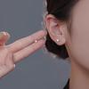 Pendientes de Estrella de Plata de Ley S999 Mini Pequeños Cuatro Puntas Estrella Tornillo Hélice Hueso del Oído Neutros Pendientes de Sentido Avanzado Venta al por Mayor Mujeres