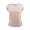 Chaleco de Seda Retorcida con Cuello Redondo para Mujer Tangge, Camiseta sin Mangas de Seda Tejida por Ambos Lados que Cubre el Cuerpo y Te Hace Ver Más Delgada