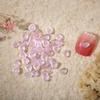 Unhas pêssego rosa unhas diamante prata coração de pêssego joias liso transparente gelatina V Cor do coração série amor