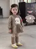 Conjunto Dulce para Niñas Niños Pequeños Otoño/Invierno Súper Bonito (Vestido Weiyi) Conjunto de Dos Piezas de Calcetines Leggings de Cuello Alto Engrosados