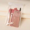 Mini Kit de Pincéis de Maquiagem, Conjunto Completo de 8 Pincéis Portáteis, Amigáveis para Viagem, com Cerdas Macias para Iluminador, Blush, Sombra, Base e Corretivo