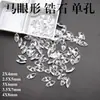Blanco de un solo agujero, forma de ojo de caballo de circonita cúbica, al por mayor, con agujero, piedras sueltas de CZ para joyería DIY, pendientes y collares