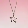 Collar Colgante de Estrella Hueca Plateada Estilo Nuevo Transfronterizo Europeo y Americano Moda Amazon Sencillo Retro San Valentín