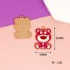 Oso Fresa Accesorios DIY Dibujos Animados Hecho a Mano Oso de Peluche Aleación Gota de Aceite Colgante Collar Aretes Colgante para el Cabello