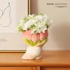 Ramo de tulipanes, decoración de mesa de resina, regalo para el Día del Maestro, arreglo floral para vinoteca, maceta de suculentas para mamá