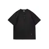 Camiseta Masculina Manga Curta Xintang para Homens 2026 Verão Novo Estilo Pulôver com Botão Camiseta Retrô Japonesa Casual