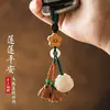 Bolsa Flor de Lótus Cordão para Celular Corrente para Celular Pingente Bodhi Lótus Chaveiro Pingente Fofo e Requintado para Homens e Mulheres Madeira de Pêssego