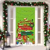 Decoración de Cubierta de Puerta de Navidad Tela Colgante Monstruo Peludo Verde Cubierta de Puerta Grinch Cortina de Puerta Grinch de Navidad Tapiz de Año Nuevo Juego de Puerta Fondo