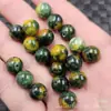 Contas Redondas Verde Oliva Contas Soltas de Jade Quartizito Verde Amarelo Pulseira Colar Acessórios de Joias Contas Feitas à Mão