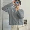 Estilo Coreano Estilo Suave Outono e Inverno Novo Retro Bordado Pesado Gola V Suéter Curto Cardigã de Tricô Redutor de Idade Feminino
