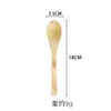 Colher Redonda de Bambu com Cabo Longo Estilo Japonês, Colher de Bambu Natural para Mel e Geleia, Colher de Sorvete, Colher de Bambu Atacado